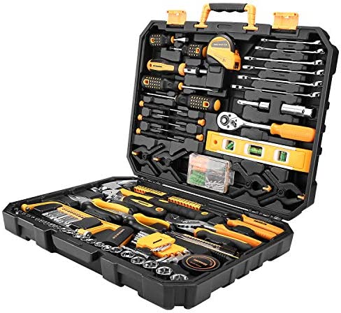 MERRCO 168-Piece Household Tool Kit, General Auto Repair Tool Set with Pliers, Screwdriver Set, Wrench Socket Kit with Plastic Toolbox Storage Case