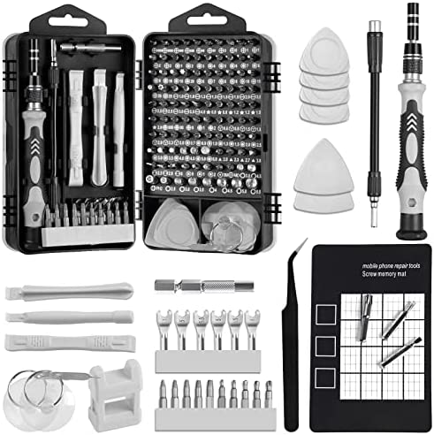 MOTICIUS Precision Screwdriver Set, Computer Tool Kit, 135 in 1 Mini Screwdriver Set with Magnetic Pad for Glasses, Electronics, Watch, Jewelry, Computer, Phone, Laptop, DIY Tool Gifts for Men