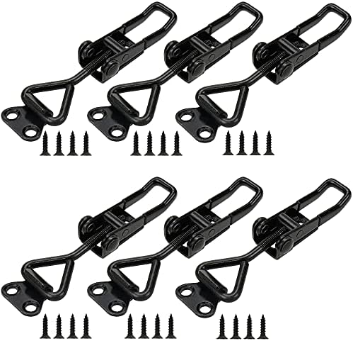 Mewutal 6cs Stroke Adjustable Toggle Latch Clamp, Hold Down Toggle Clamps Latch 220lbs Holding Capacity Antislip Horizontal Heavy Duty Toggle Clamp Quick Release Tool