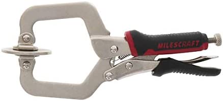 Milescraft 4000 2in Face Clamp – Heavy Duty, Locking, C-Clamp with Adjustable Swivel Pads, for Pocket Hole Joinery, Wood Projects, Welding and More