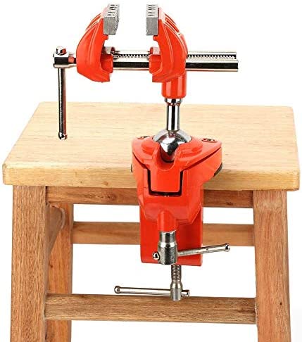 Mini Table Clamp Vise Aluminum Adjustable 2.8inch Jaw Width Swivel 360 Degree Rotating Clamp Vise Universal Bench Swivel Vise Home Vise Clamp for Woodworking Welding