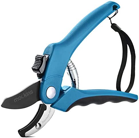 Nevlers 8″ Professional Heavy Duty Anvil Pruner |The Garden Shears Pruning Tool Has Stainless Steel Blades, 8mm Cutting Capacity| Pruning Shears for Gardening Hand Pruner | Blue Garden Pruning Shears