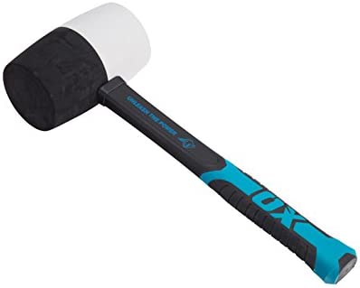 OX TOOLS Combination Rubber Mallet – Non-marking Rubber Mallet Hammer with Fiberglass Handle | Multi-Color & 32-Ounce