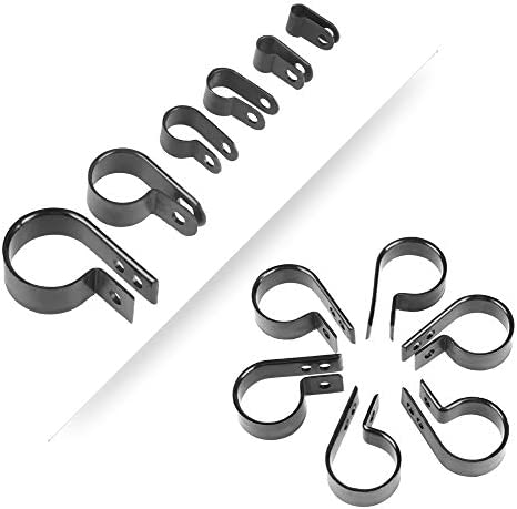 P Clamp, 200Pcs/Box Black Nylon Plastic P Clips Clamp Fasteners Assorted For Cable Conduit, Assortment Kit for Wire Cable Pipe