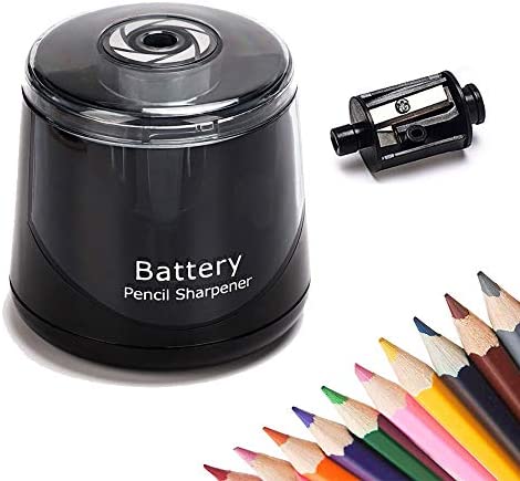 Pencil Sharpeners Electric Pencil Sharpener, Battery Operated Pencil Sharpener for Kids Artists Adults, Automatic Sharpen for 2B/HB/Colored Pencils, Portable Pencil Sharpener for Classroom Office Home