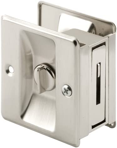 Prime-Line N 7239 Privacy Pull-Replace Old or Damaged Pocket Door Locks Quickly and Easily, single pack, Satin Nickel