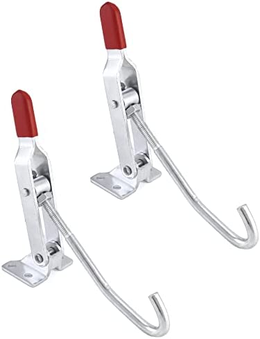 QWORK J Hook Toggle Clamp, 2 Pack 375 lbs Holding Capacity Hook Type Hand Tool