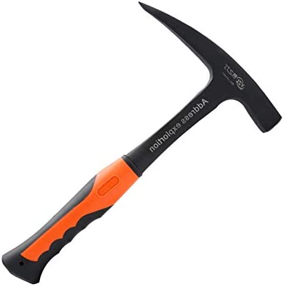 Rock Pick – 28 oz Geological Hammer with Pointed Tip & Shock Reduction Grip – 11.4 Inch