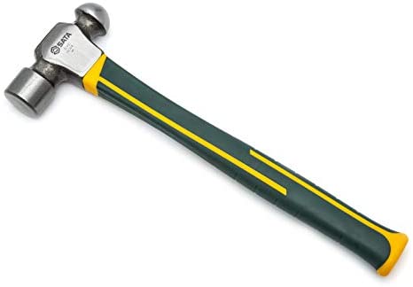 SATA Fiberglass Handle 2lb Ball Peen Hammer with Forged Steel Head and Green Nonslip Contoured Handle – ST92304SC