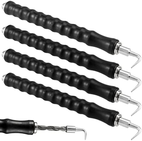 SEUNMUK 4 Pack Automatic Rebar Tie Wire Twister, Rebar Tie Wire Twister Tool with Ergonomic Rubber Handle Reinforced Spring for Construction, Home Improvement, Straight Hook, Black