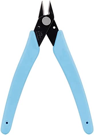 SIXWOOD Micro Flush Cutter Sprue Cutting Pliers, Stainless Steel with Spring Silicone Handle, Electronics Repair, Jewelry Crafting, Model building DIY Cutting Pliers -Pack of 1