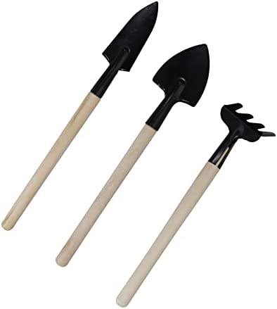 Set of 3 Pcs Mini Garden Hand Tools Indoor Miniature Planting Gardening Tool Set – Gardening Tool Kit Gift for Kids and Adults