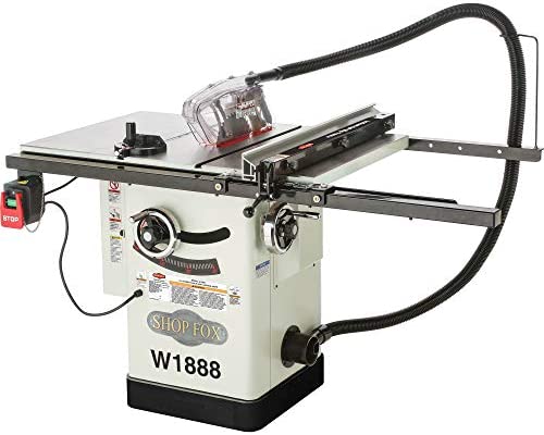 Shop Fox W1888 10″ Hybrid Table Saw With Riving Knife, White