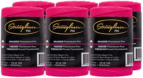 Stringliner Braided Mason Line Replacement Roll Contractor Pack 500′ – Pink (Pack of 6) – SL35462CPK