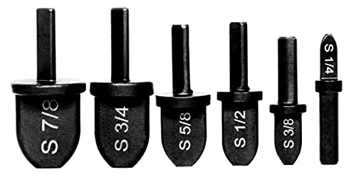 Swaging Tool Drill Bit Set, HVAC Tools, 6pcs Professional Manual Copper Pipe Swage Tool Drill Bit Triangular Handle, Repairing Set Include 7/8”, 3/4”, 5/8”, 1/2”, 3/8”, 1/4” Bits