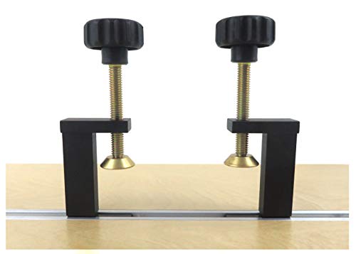 Taytools 73486 Pair 2 Each T Track Clamp Hold Down for T Track That Accepts 1/4″ and 5/16″ T Bolts