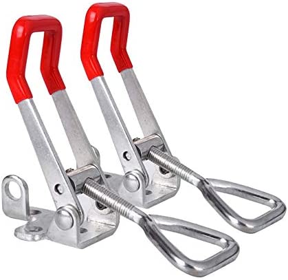 Toggle Clamp 4003 1322lbs 2Pcs Woodworking Clamps Adjustable Antislip Quick Release and Fast Fix Red Hasp Toggle Clamps for Woodworking Tools and Accessories