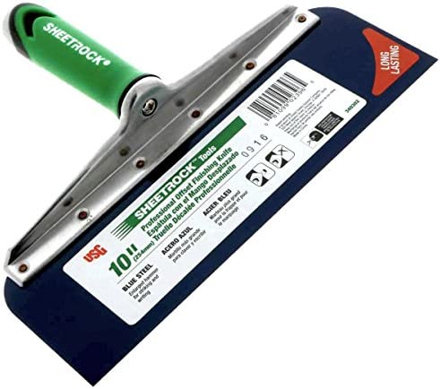 USG Sheetrock Offset Drywall Taping Knife – Blue Steel Blade (10-Inch)
