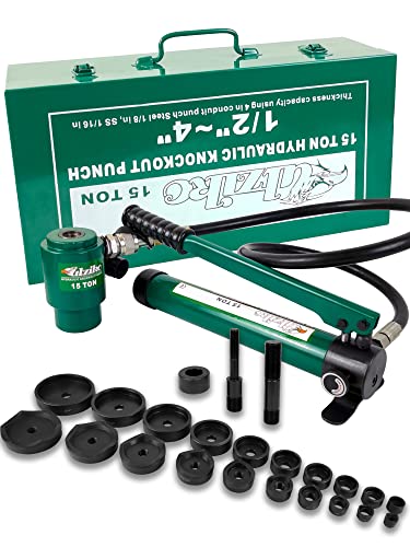 UTZIKO Hydraulic Knockout Punch Electrical Conduit Hole Cutter Set KO Tool Kit 1/2 to 4 inch