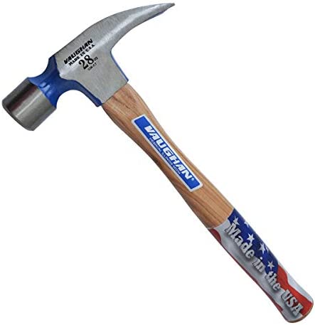 Vaughan 106-02 606S Super Framing Linemans Straight Claw Hammer, 28-Ounce, Smooth Face, Hickory Handle