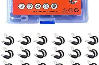 WISSXNA 1/2'' Wire Cable Clamps Set-Stainless Steel 304 Cushioned Loom Cable Rubber Insulated Clamps Assortment Kit For Tube, Pipe Or Wire Cord Installation(24PACK)