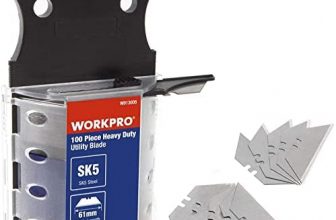 WORKPRO Utility Knife Blades, SK5 Steel, 100-Pack with Dispenser