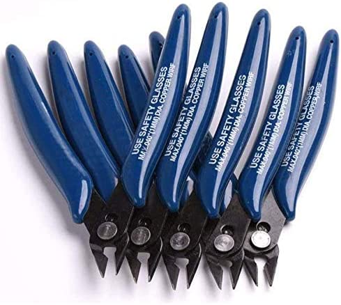 YEGOOD Flush Wire Cutter, 5Pack 170 Micro Precision Wire Cutters Internal Spring Cutting Pliers for Electronic, Model, Jewelry Making (5inch Size)