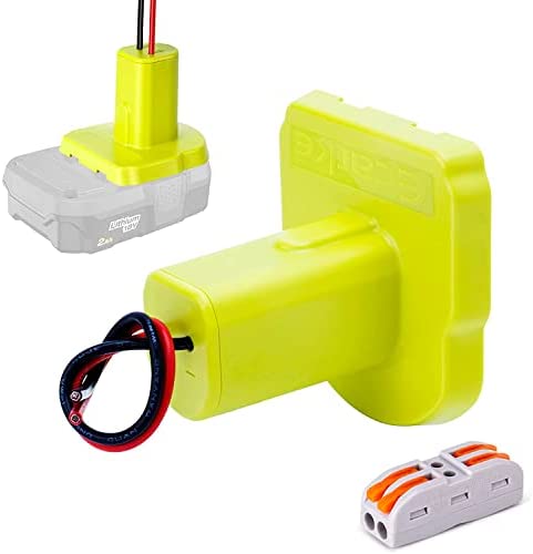 for Power Wheels Adaptor for Ryobi Battery Adapter 18V One+ P108 P107 P102 Battery Dock Power Connector RC Toy & Car,e-Bike 12 Gauge Robotics（with Wire Terminals）
