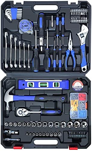 jar-owl Tool Kit 146 Piece General Household Hand Tool Set with Solid Carrying Tool Box, Auto Repair Tool Sets, Socket Wrench Sets