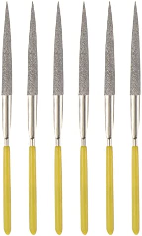 uxcell Diamond Needle Files, 3mm x 140mm Half Round Type File Handles Hand Tool for Metal Wood Stone Marble 6pcs