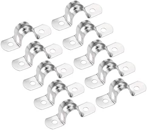 uxcell U Shaped Conduit Clamp Saddle Strap Tube Pipe Clip Stainless Steel M12 10Pcs